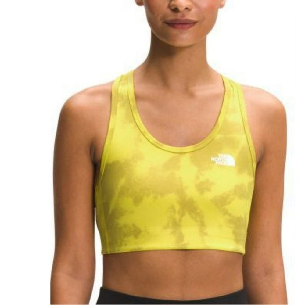 The North Face Women's Motivation Acid Racerback Sports Bra Yellow Large NWT